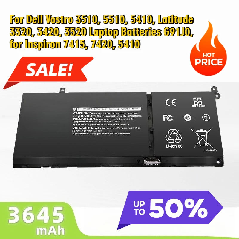 

Для ноутбуков Dell Vostro 3510, 5510, 5410, Latitude 3320, 3420, 3520 G91J0, для Inspiron 7415, 7420, 5410