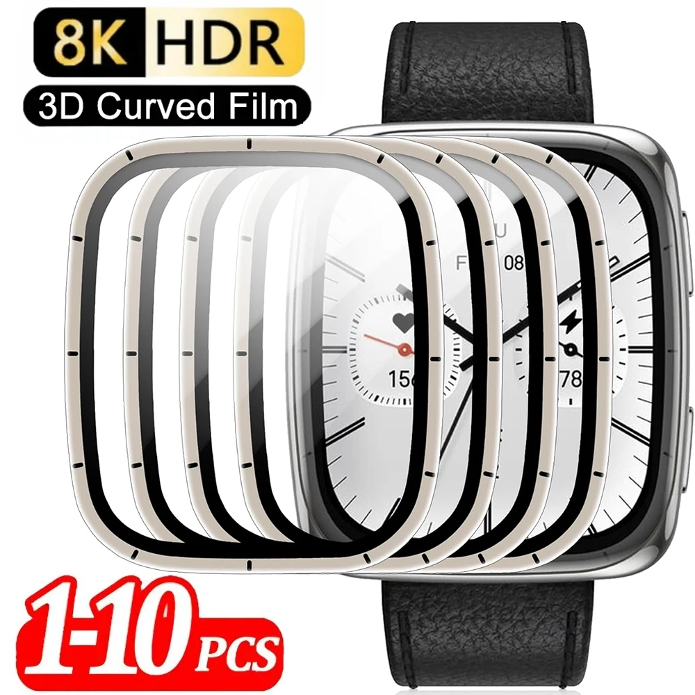 Amazfit Active 2 スクエア用スクリーンプロテクター、傷防止、3Dフルカバー、ケース対応、HDクリアカバー