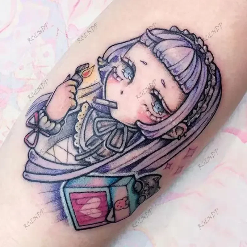 Waterproof Temporary Tattoo Sticker Anime Japanese Double-sided Dark Comics Kawakami Tomie Evil Girl Fake Tatoo for Women Men