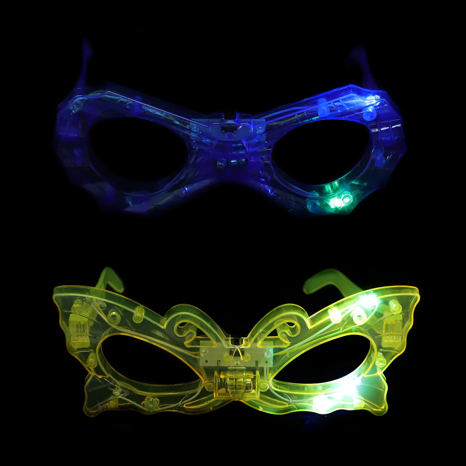 

4 Pcs Glowing Glasses Party Favors Happy New Year Eyeglasses Funny Light up Luminous