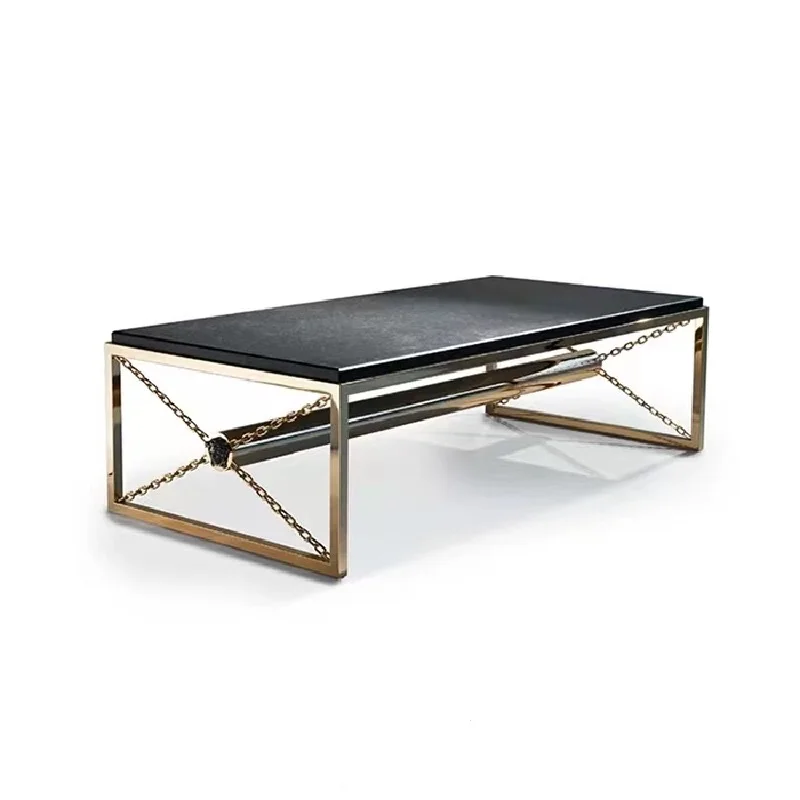

zt-VERSACES logo Coffee Table Console Gold-colored Stainless Steel Tea Table Luxury Living Room Furniture&