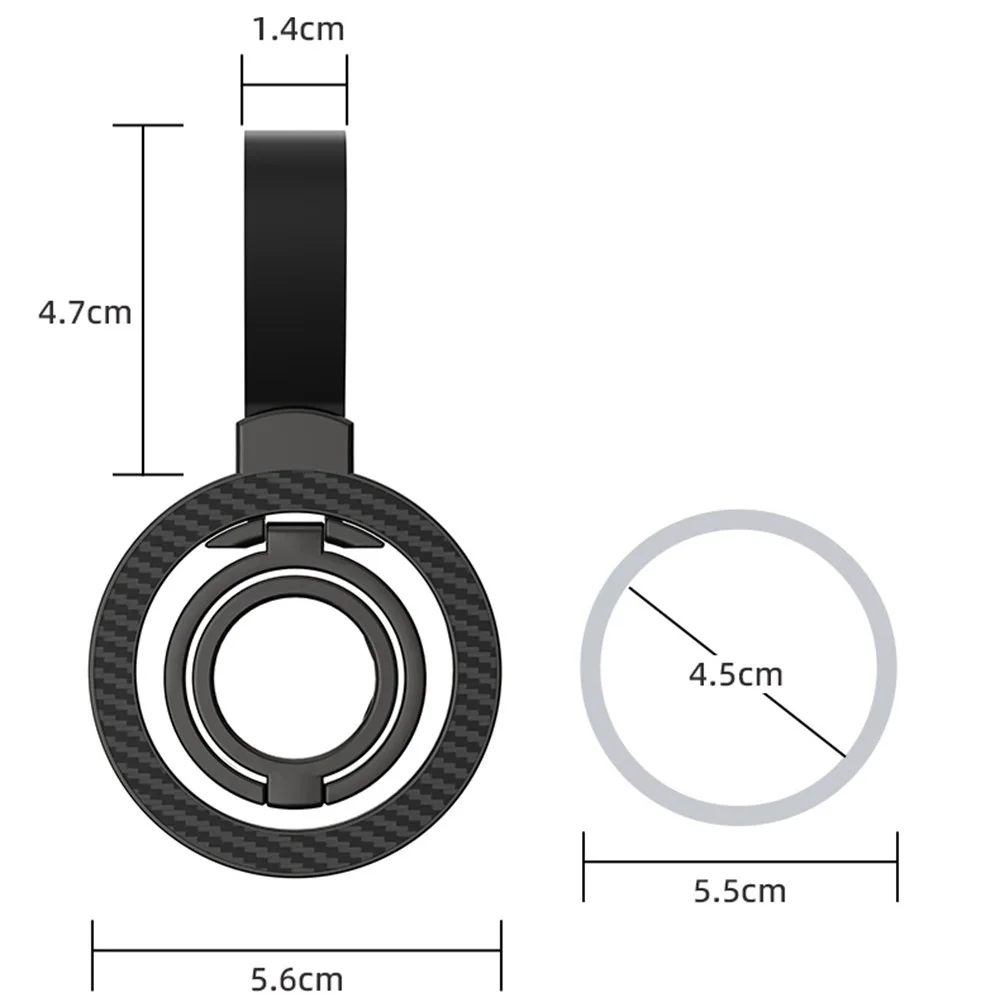 حامل مغناطيسي عالمي على الوجهين لحامل الهاتف المحمول مع حزام يد قابل للإزالة 360 درجة °   تدوير قوس البنصر للسيارة