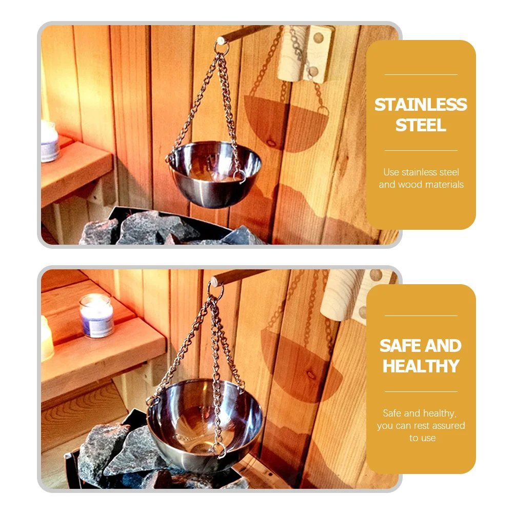 

Stainless Steel Essential Oil Tray with Wooden Handle Sauna Aroma Bowl for Home Spa Bathroom Oil Dish Fragrance Holder Salon