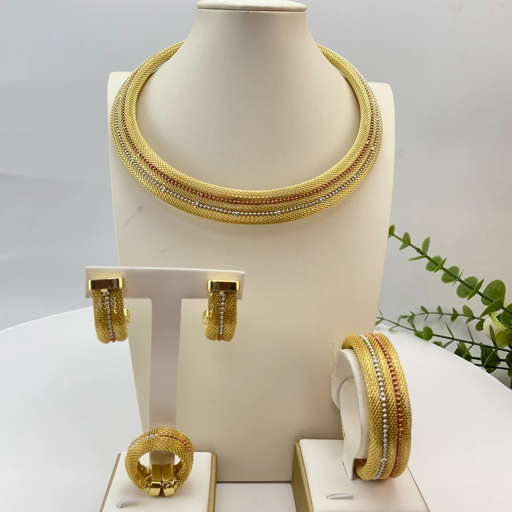 

Fashion Jewelry Sets for Women African Nigerian Bridal Wedding Costume Jewelry Party Necklace Gift FHK29208