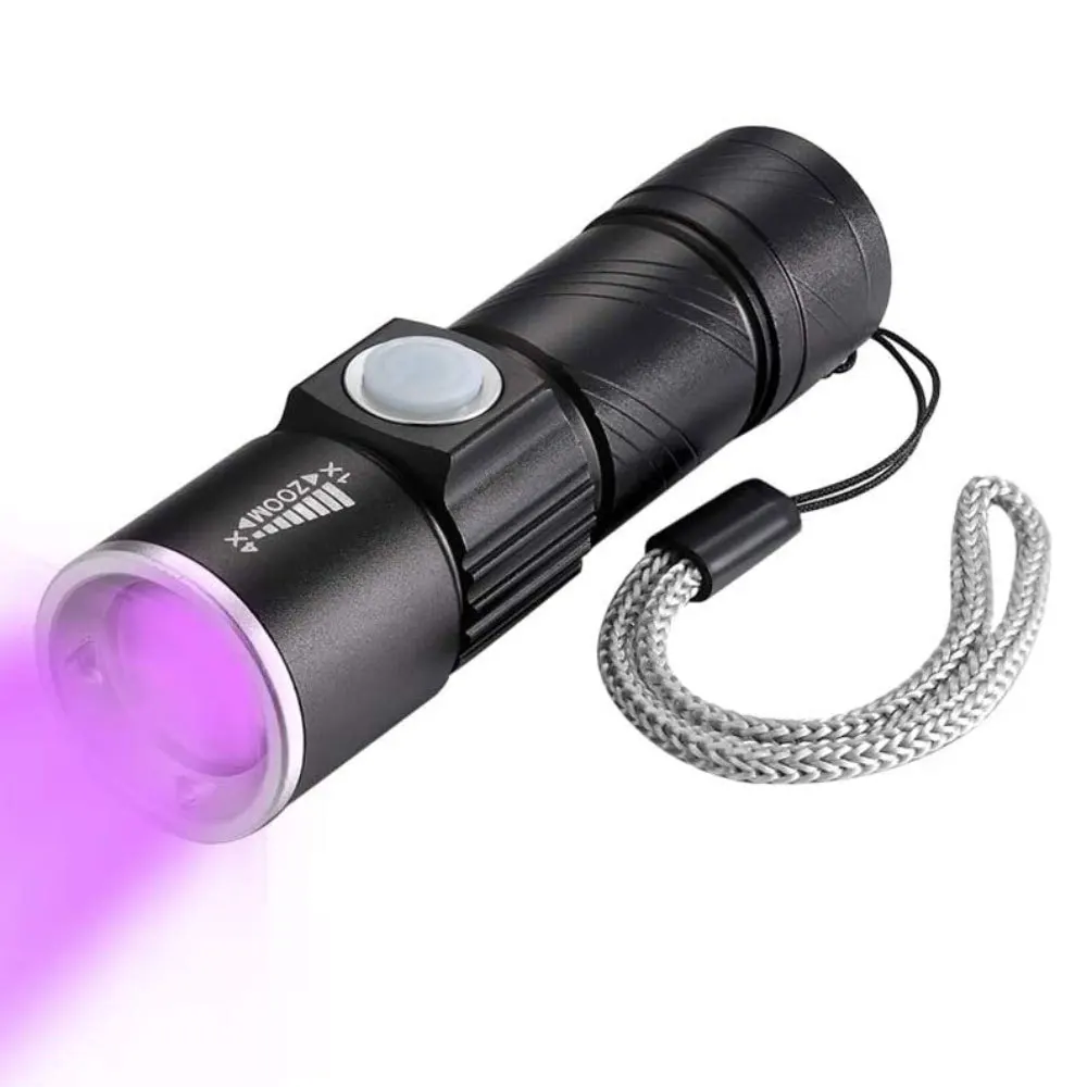 UV 395nm Flashlight Ultraviolet Lamp Blacklight Mini Torch UV Flashlight for Pet Cat Moss Urine