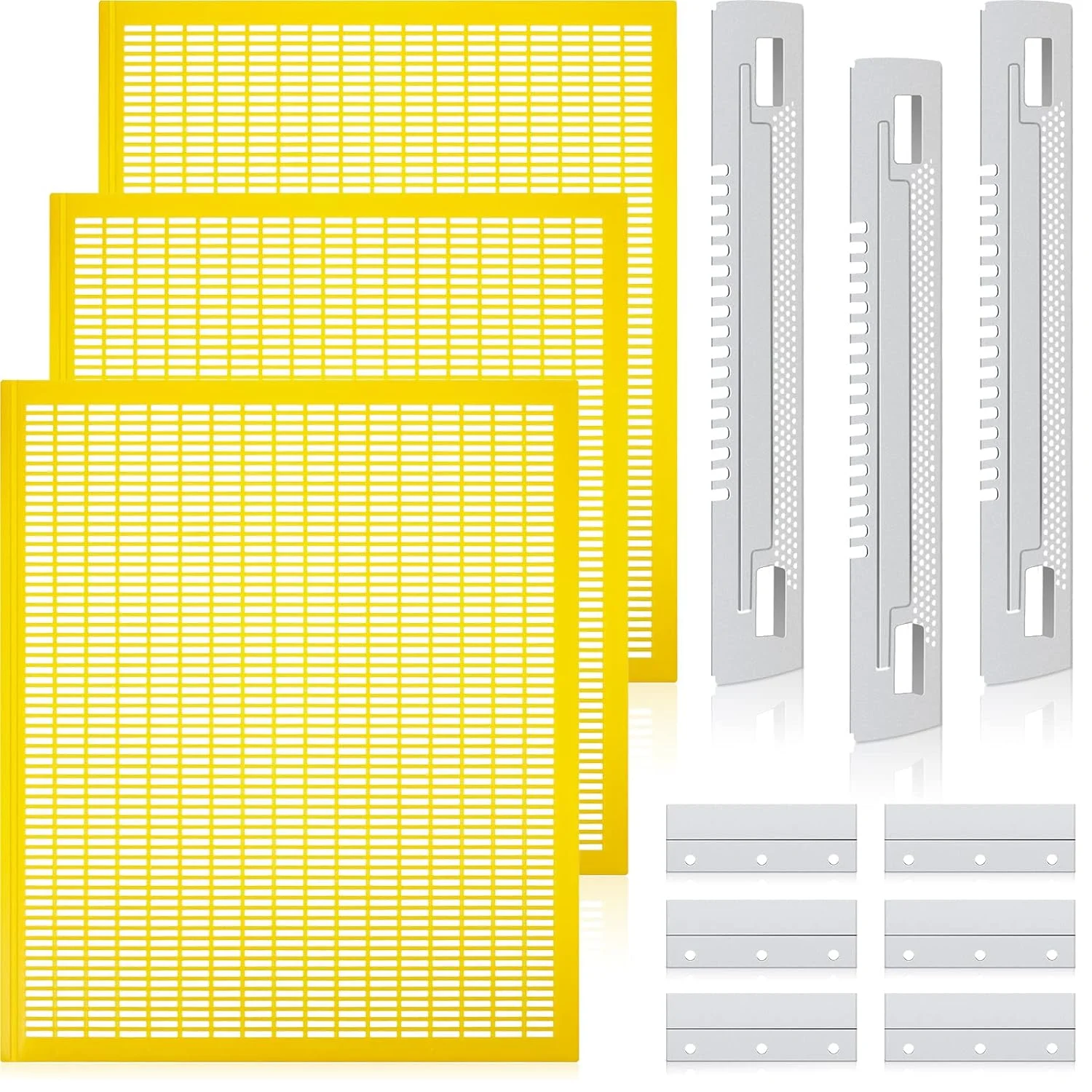 

6 Pcs Plastic Queen Excluder Set 10 Frame Queen Bee Excluder， Bee Hive Mouse Guard Beehive Entrance Reducer for Beekeeping and S