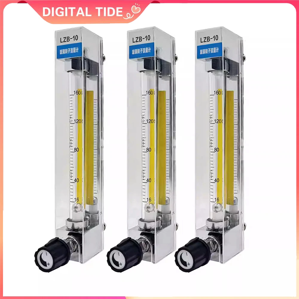 Glass Tube Vertical With Valve 12mm Hose LZB-10 Rotameter Flow Meter 25-250L/H For Water Treatment Chemical Lab Use