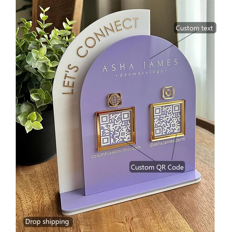 

Plexiglass Transparente Logo Custom QR Code Acrylic Plaque Ideal For Commercial Payment Scan Plate Receipt Identification Use