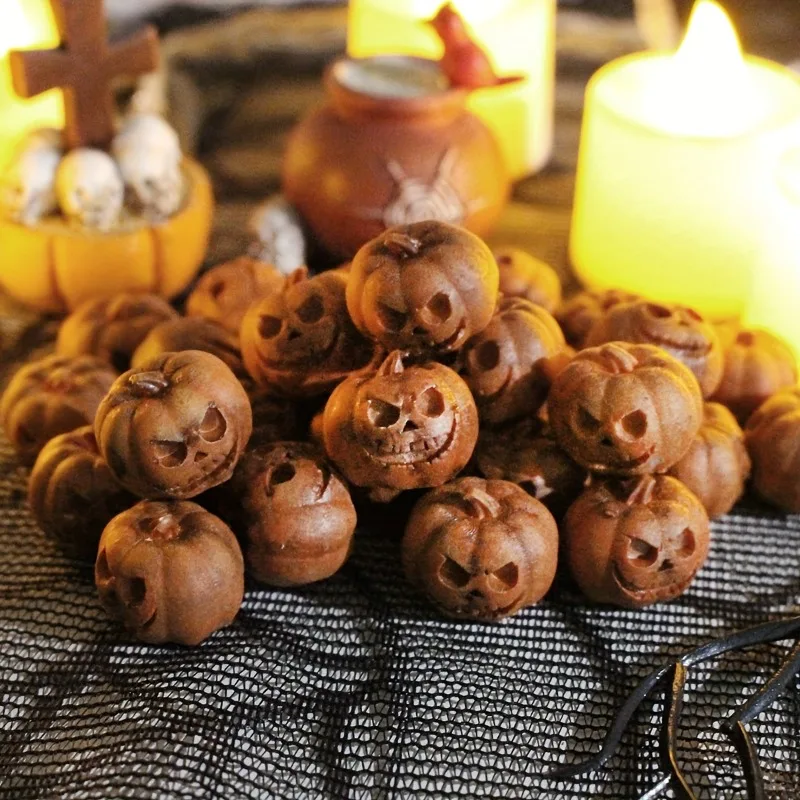 20 Piezas de Calabazas y Calaveras de Resina en Miniatura para Decoración de Halloween, Regalos, Manualidades, Decoración 3D para el Hogar, Decoración de Plantas en Maceta