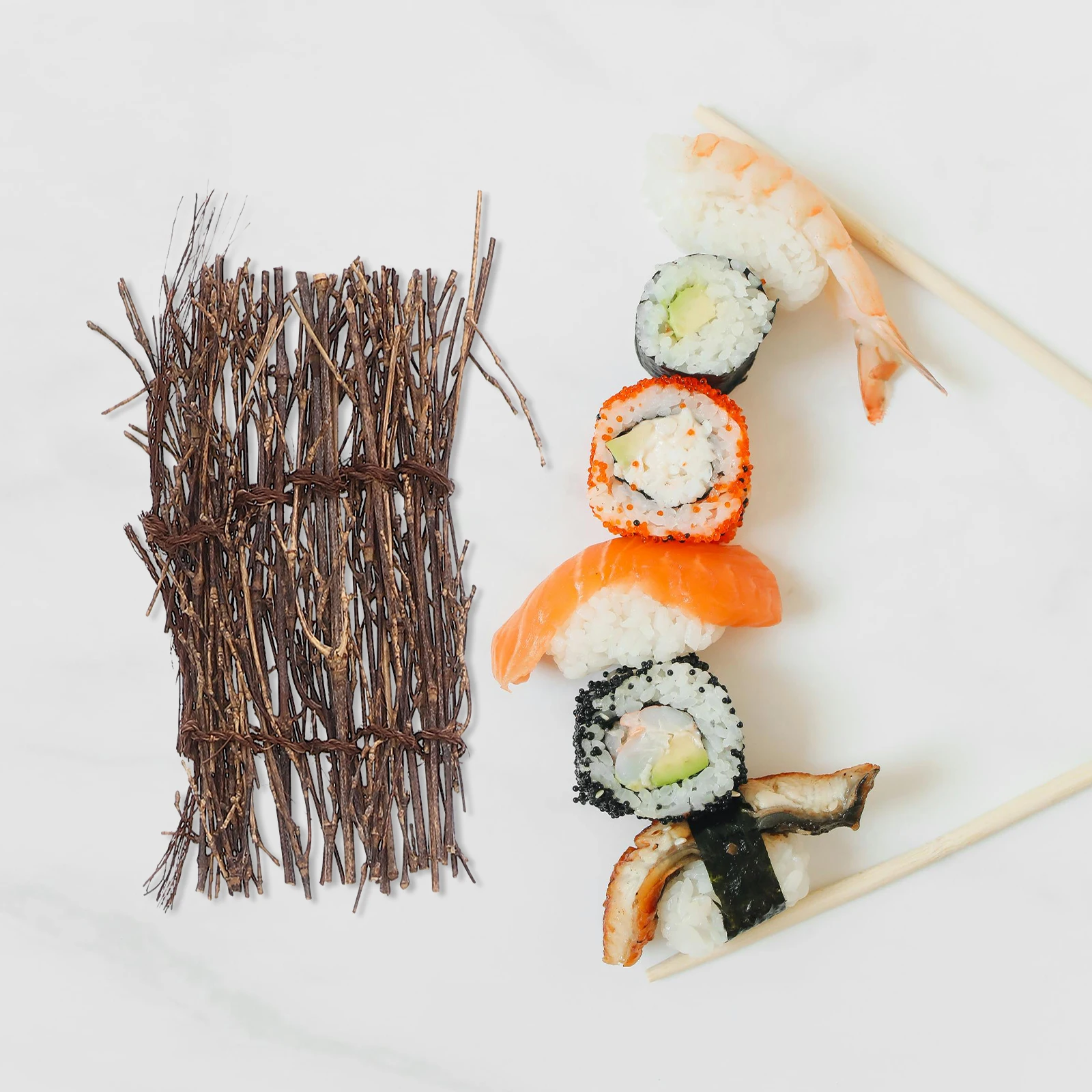 

3Pcs Sashimi Bamboo Serving Tray Japanese Style Food Display Decor for Sushi Presentation Creative Photography Prop Dining