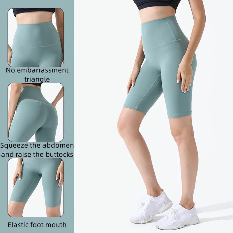 Nowe pięciopunktowe legginsy damskie wysokiej talii Hip Lift spodenki jogi spodnie Gym Running sportowe spodnie Fitness obcisłe spodenki do jazdy na rowerze kobiet