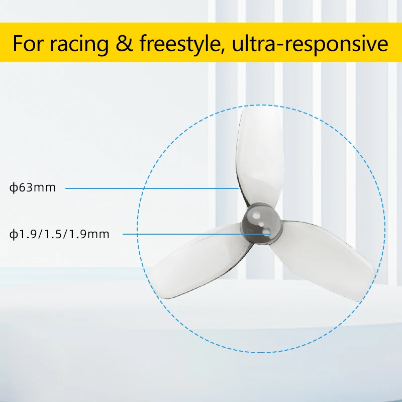 HQProp DT63MMX3 V2 2.5 Inch 63mm 3-Blade Propeller 2CW 2CCW PC Props For FPV Cinewhoop Racing Freestyle RC Drone Parts Spares 2