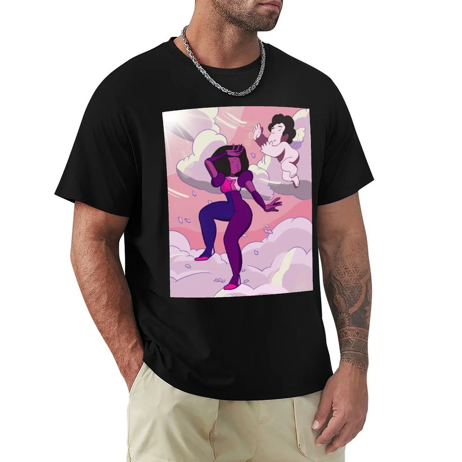 

Steven and Garnet T-Shirt Vintage Print Crew Neck Tee