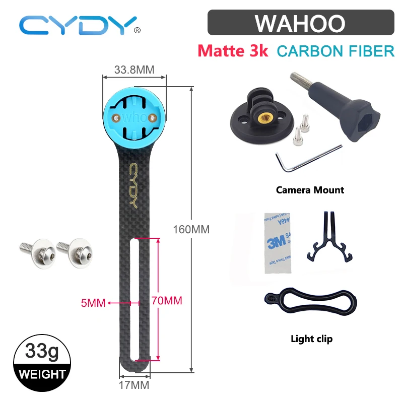 CYDY Carbon 3K Garmin Halterung Edge 130 200 Rennrad-Computerhalterung Wahoo Bryton Rider 420 Fahrrad-Lichtclip Kamera-Halterung