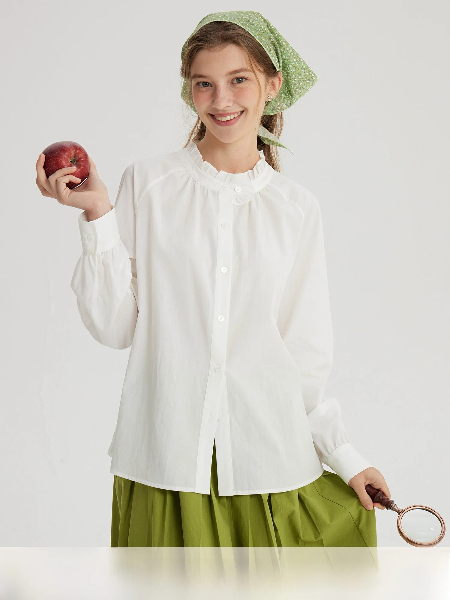 

Удобная женская рубашка из белого дерева с узором «облака», милый художественный дизайн, универсальная повседневная модель, весенняя мода