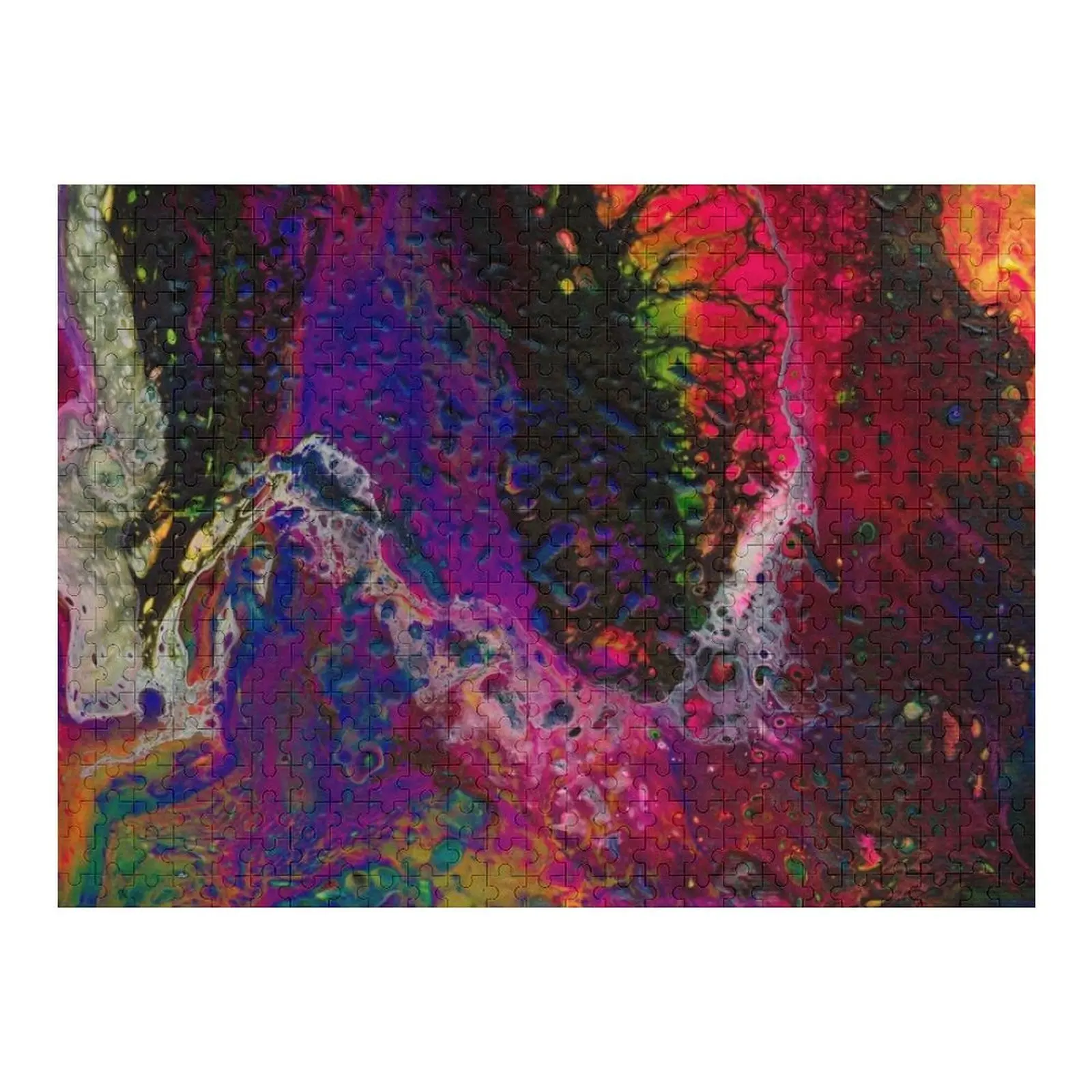 

Acrylic Paint Pour - Rainbow Color Pattern - Cells (#3 part 2) Jigsaw Puzzle Custom Personalized Gift Name Wooden Toy Puzzle