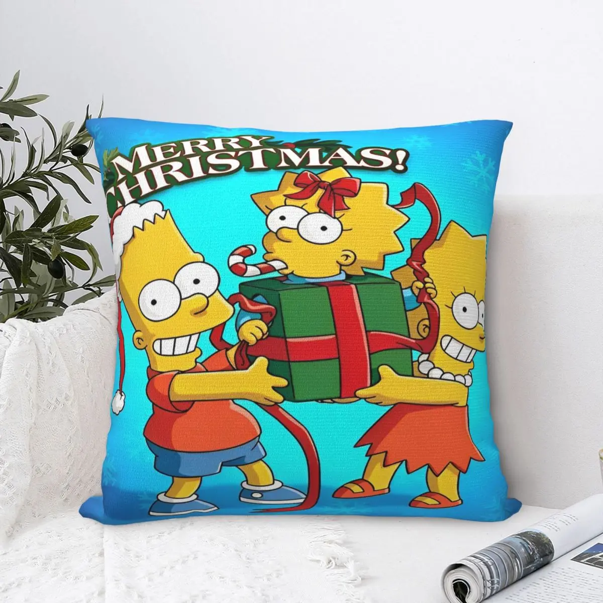 غطاء وسادة S-Simpsons لعيد الميلاد كاواي كيس وسادة لغرفة المعيشة غطاء وسادة كرسي بوليستر جرافيك سادات #1