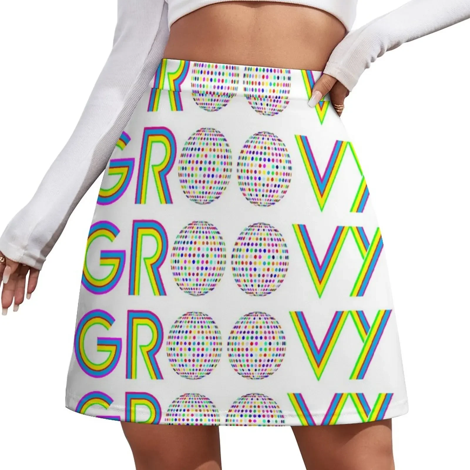 

Groovy Mirror Ball Design Mini Skirt women clothes fairy core fairy grunge women's stylish skirts
