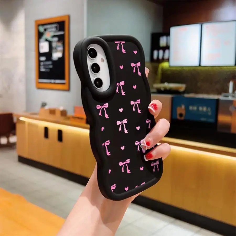 Funda de teléfono con pajarita rosa para Samsung Galaxy A21 A22 A32 A33 A51 A52 A53 A34 A35 A23 A24 A25 A54 A55 A73 4G 5G