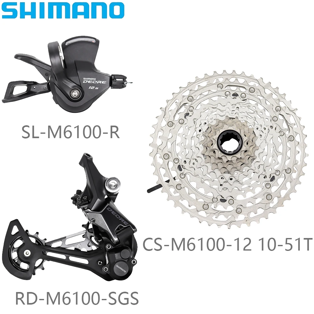 SHIMANO M6100 1x12 Speed Shift Lever Rear Derailleur CS-M6100-12 Cassette 51T For MTB Bike Cycling Parts