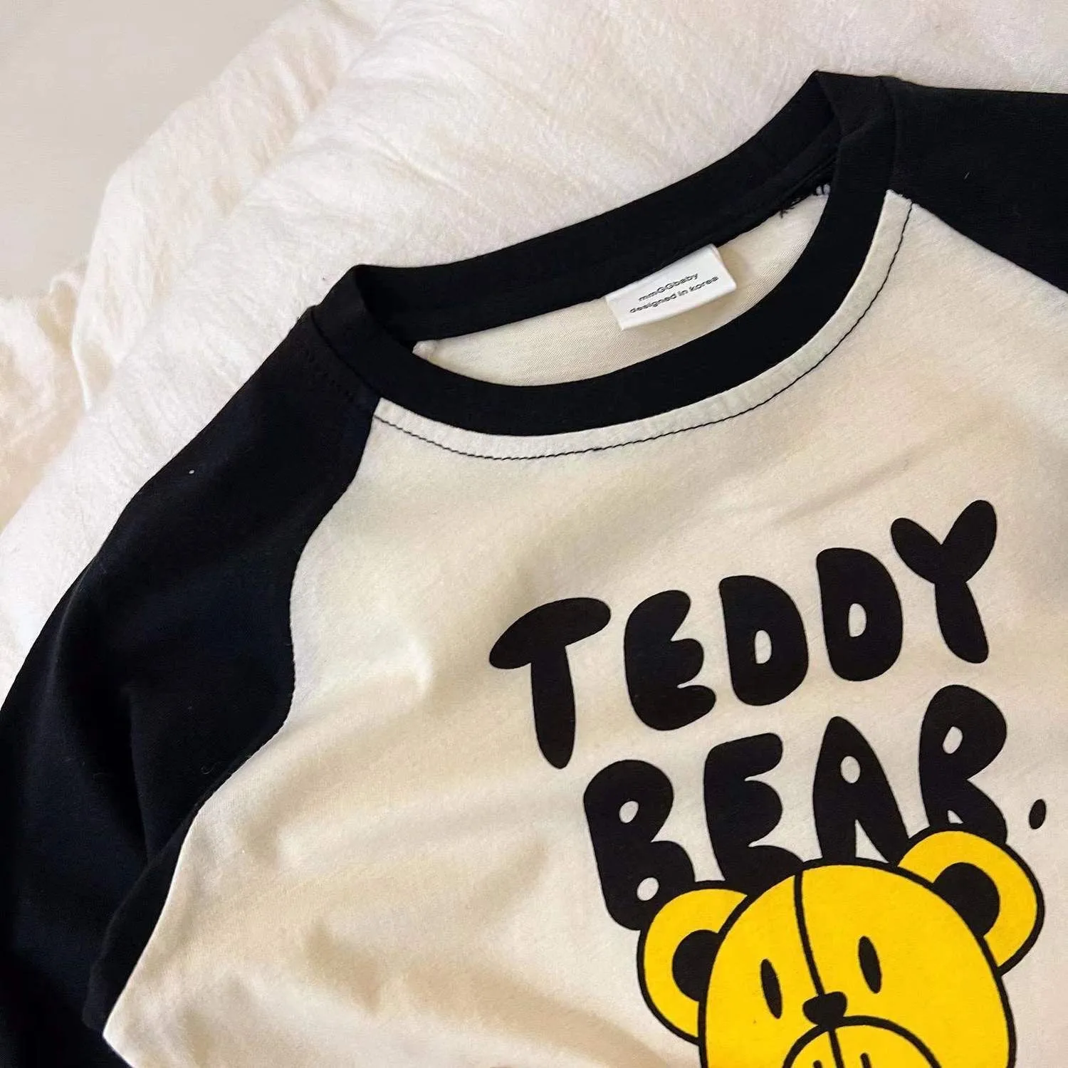 Cartoon Spliced Long Sleeve T-shirt Baby Costume Autumn Fashion Casual Bottoming Shirt Printing Pullover Tops For Boys And Girls