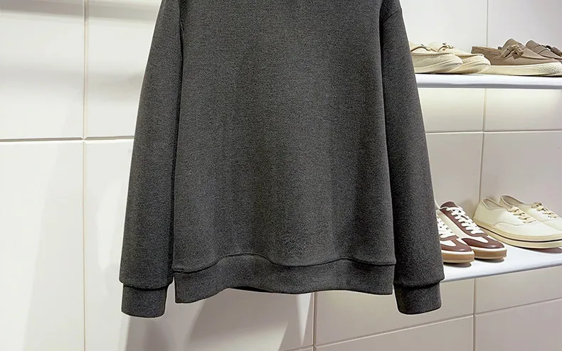 Men Splice Collar Loose Casual Pullover Sweatshirts Autumn Winter Streetwear Vintage Fashion Hoodies Sweatshirts Coat Tops