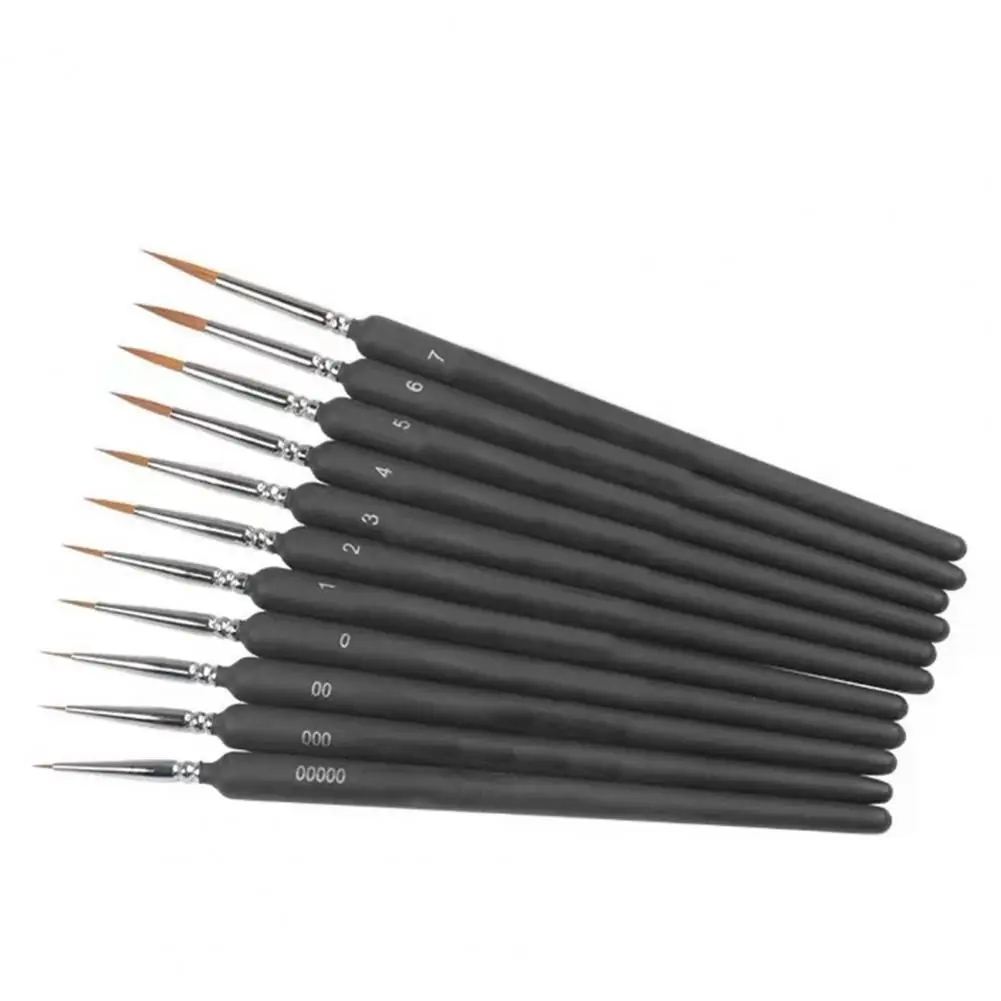 11Pcs Extreme Miniature Paint Brushes Fine Art Premium Synthetic Nylon Bristles Small Gap Precision Brushes