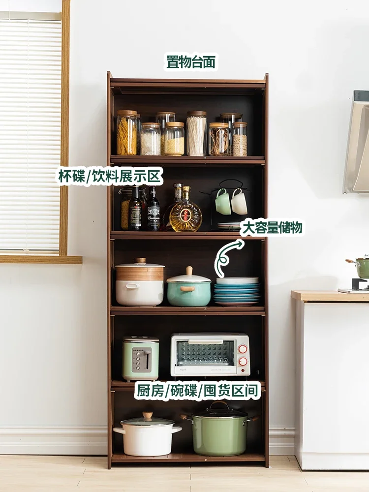 Kitchen storage rack, multi-layer microwave oven,sideboard cabinet, pot rack with door, bowl cabinet, storage cabinet