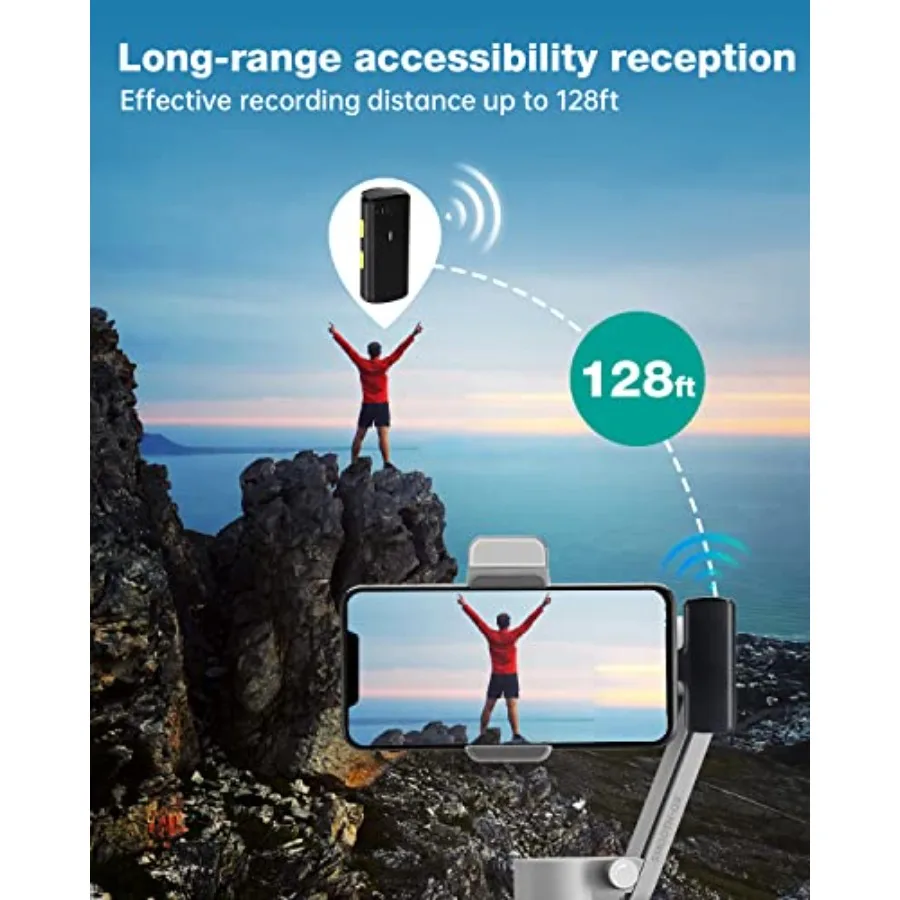 ميكروفون لاسلكي من Lavalier مزود بخاصية إلغاء الضوضاء مع ميكروفون صغيرتين لهاتف iPhone iPad YouTube Facebook وTikTok