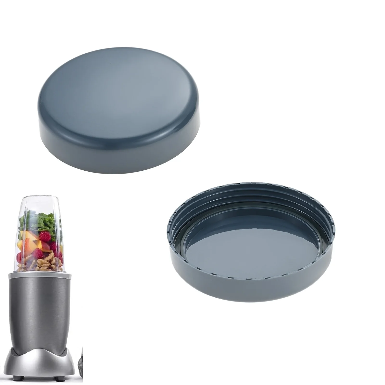 2 tampas reutilizáveis com juntas, adequadas para Nutribullet de 18o/24oz/32oz, 600W 900W, sem vazamento, peça de reposição para liquidificador