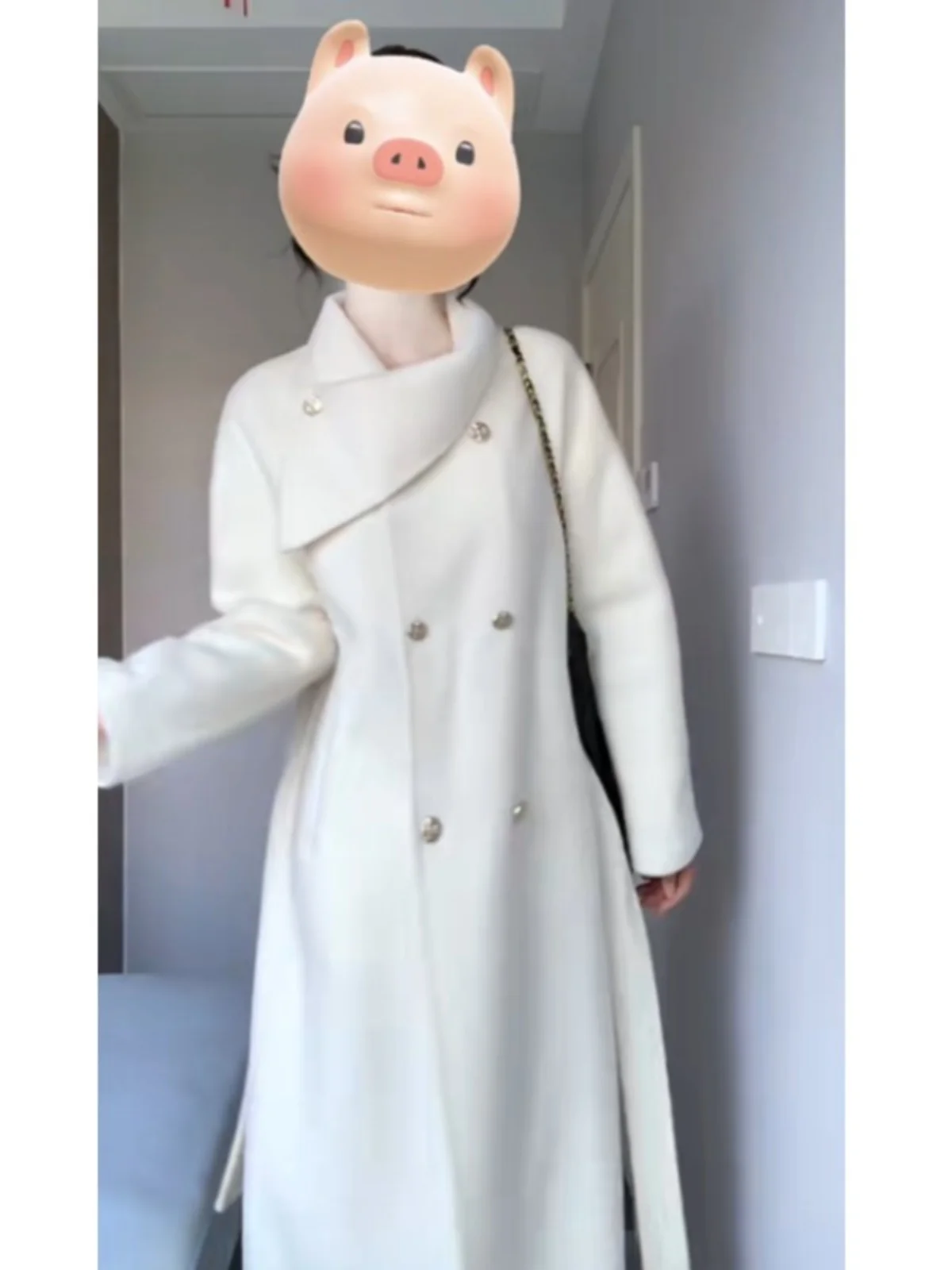 Korean Sle Double-Faced Woolen Long Coat Faionable Slimming Women's Outerwear Autumn Winter High-End Sensation Beautiful