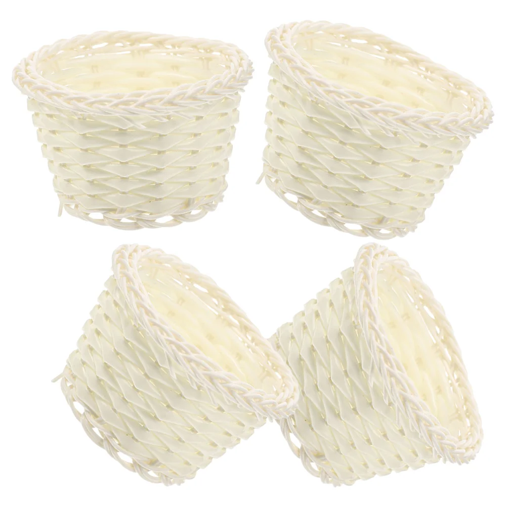 

4 Pcs Mini Basket Set PP Material Woven House Accessories Tiny Baskets for Landscaping Storage Mini Kitchen