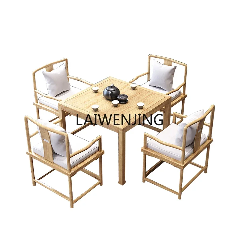 HLZ solid wood eight immortals table new Chinese square tea table tea house chess and card table and chair combination