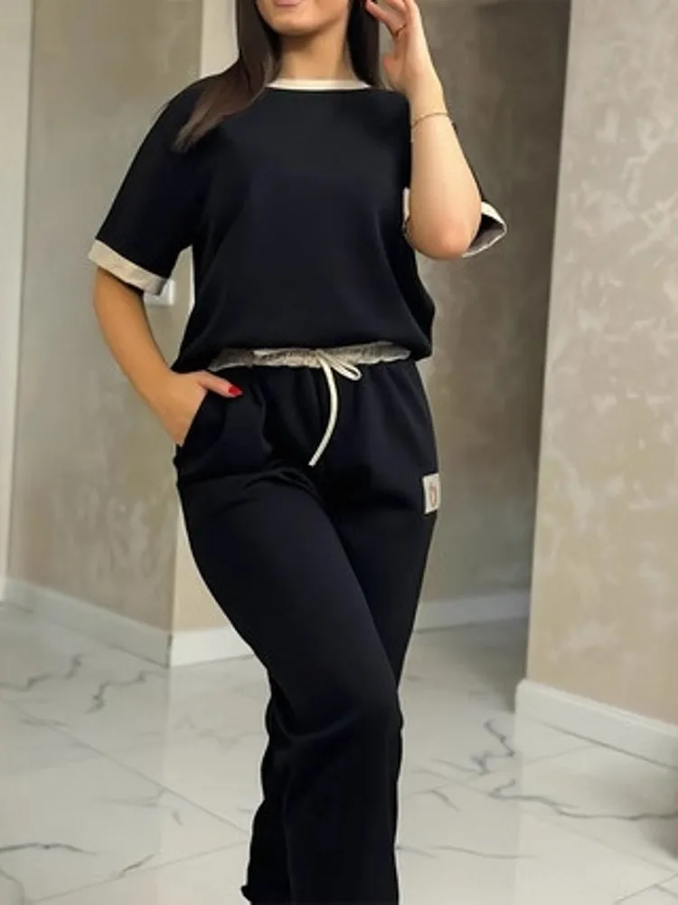 

Женские комплекты из 2 предметов, Новое поступление 2025, осенне-зимние одинаковые комплекты, комплекты из двух предметов, топ и брюки, костюмы, женская одежда