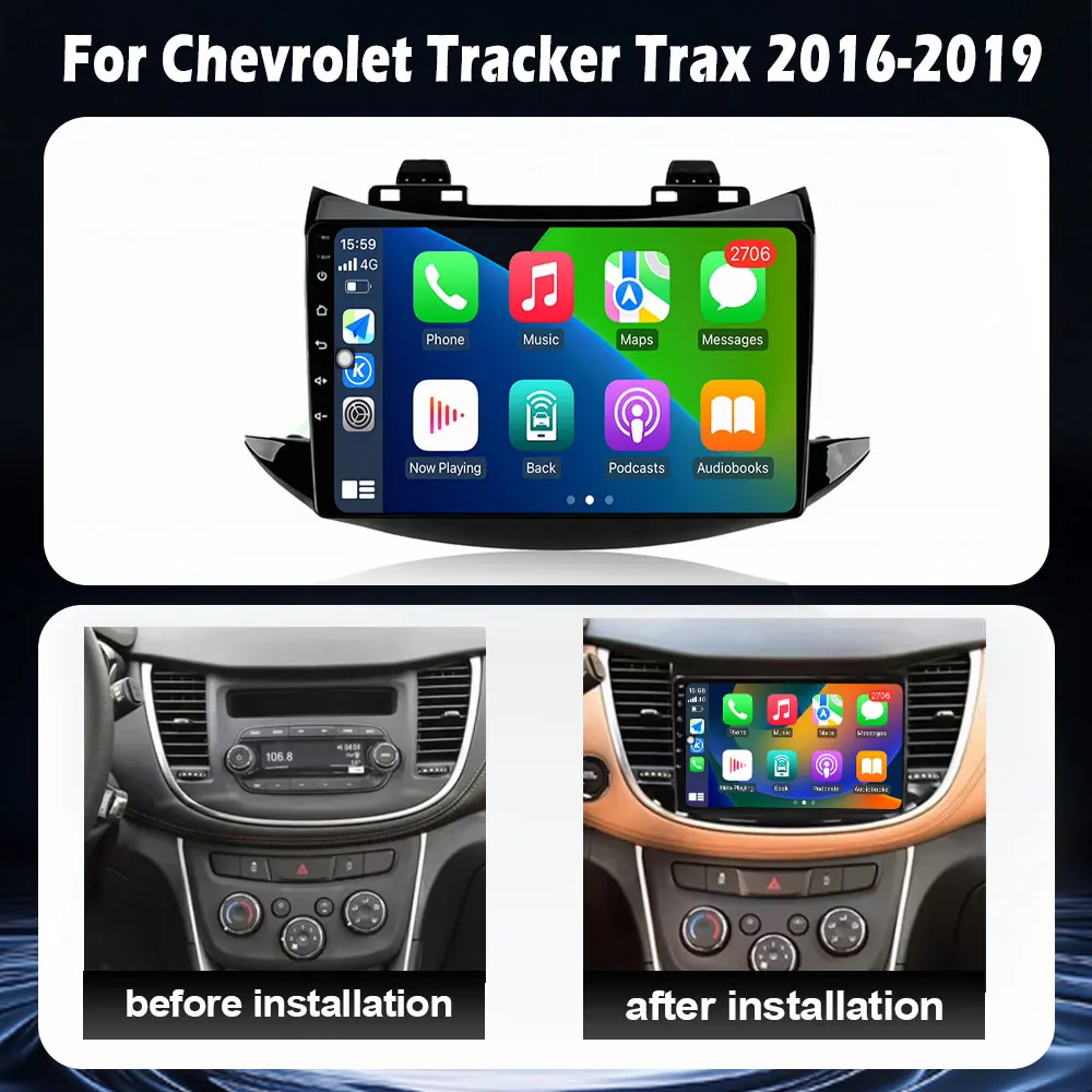 Android Auto 9 inch Radio For Chevrolet Tracker Trax 2016-2019 Autoradio Multimedia Player Carplay Car Accessories
