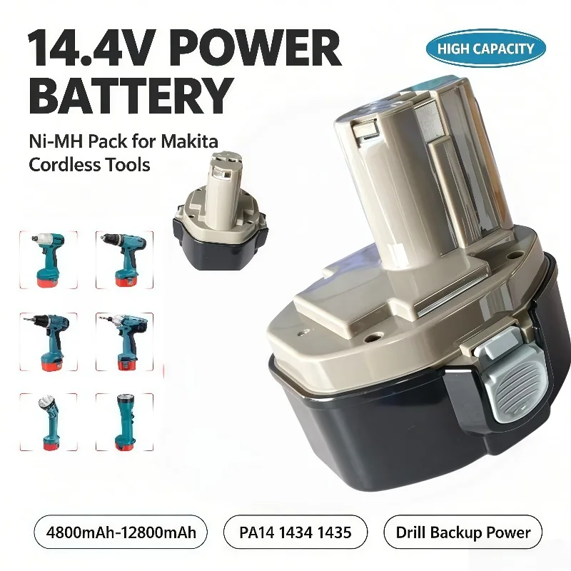 New 14.4V 4800‑12800mAh NI‑MH Replacement Battery For Electric Power Tool PA14 1435 192699‑A 1433 6281D
