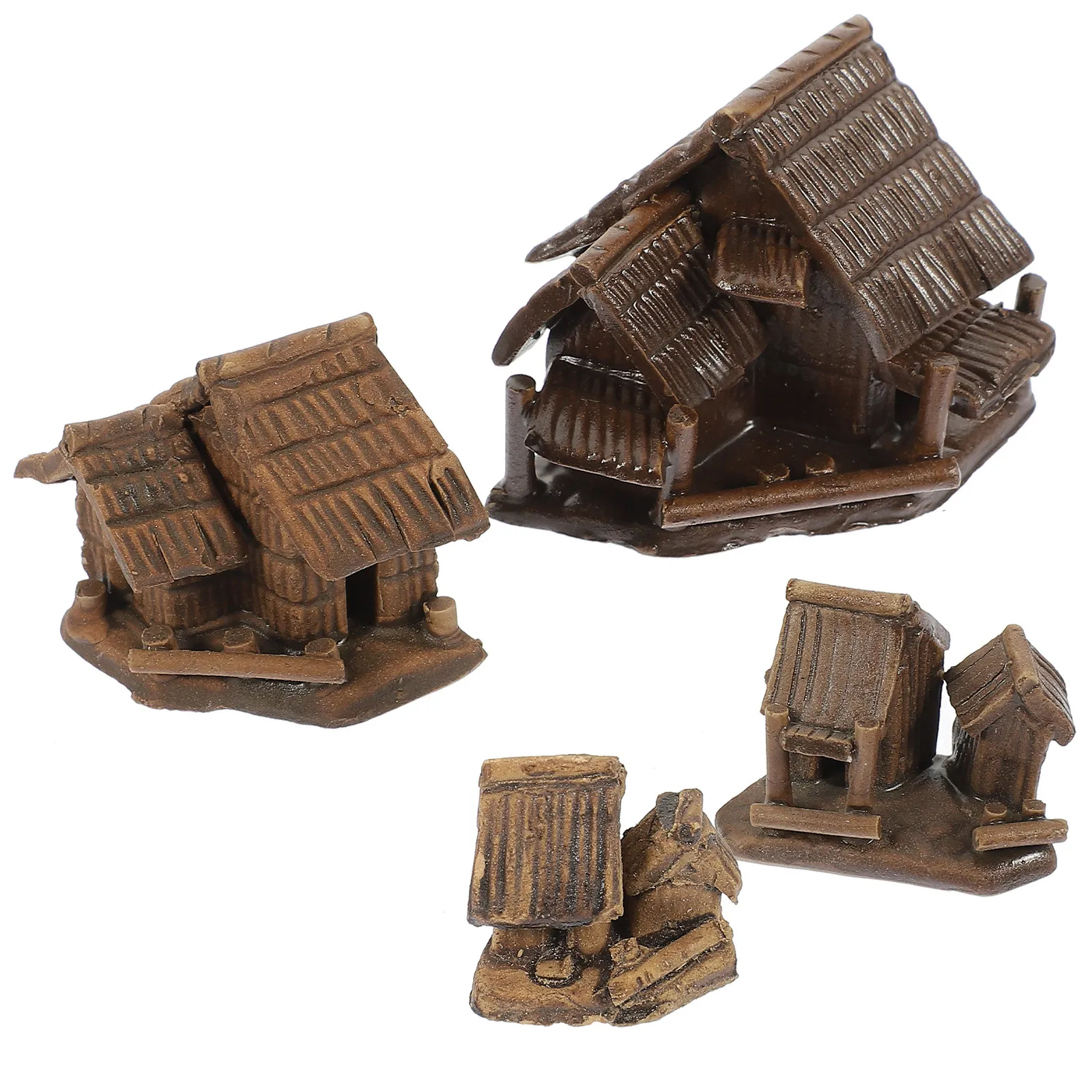 

Набор из 4 керамических миниатюрных домиков-украшений для сада, кафе, магазина, креативного декора дома, миниатюрные сказочные домики