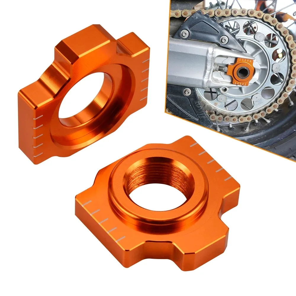Para 07-2012 KTM 990 LC8 Adventure bloques de eje ajustadores de cadena para KTM 990 SMT 10-13 990 Super Duke/R 05-11 990 Adventure/R 06-12