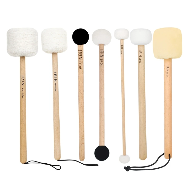 7Pcs Singing Bowl Mallet Percussion Drumstick Felt Head & Handle Drum