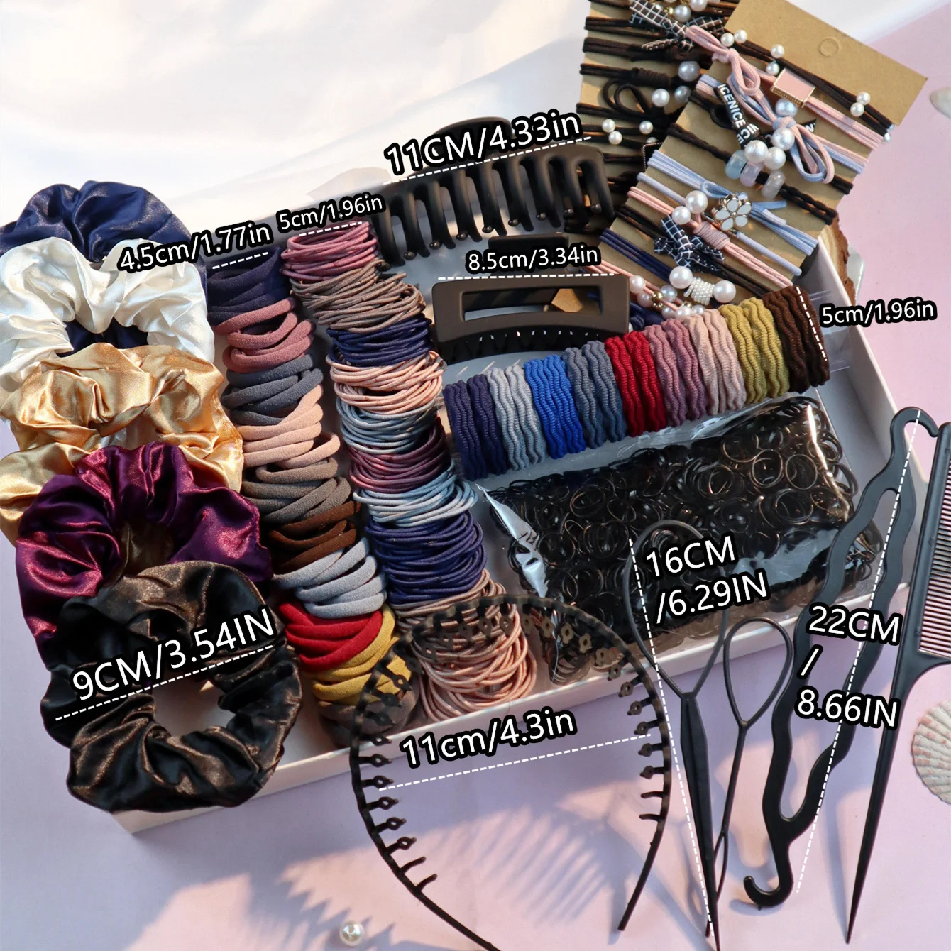 1Set Hair Accessories for Woman Set Ponytail Holders Hair Scrunchies HairBands Scrunchy HairTie Hair Hoop Hairstyle Styling Tool