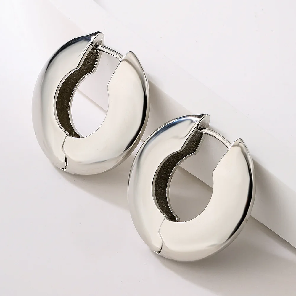 New Arrival Light Luxury Golden Glossy Hoop Earrings, Elegance Lady Wedding Party Jewelry