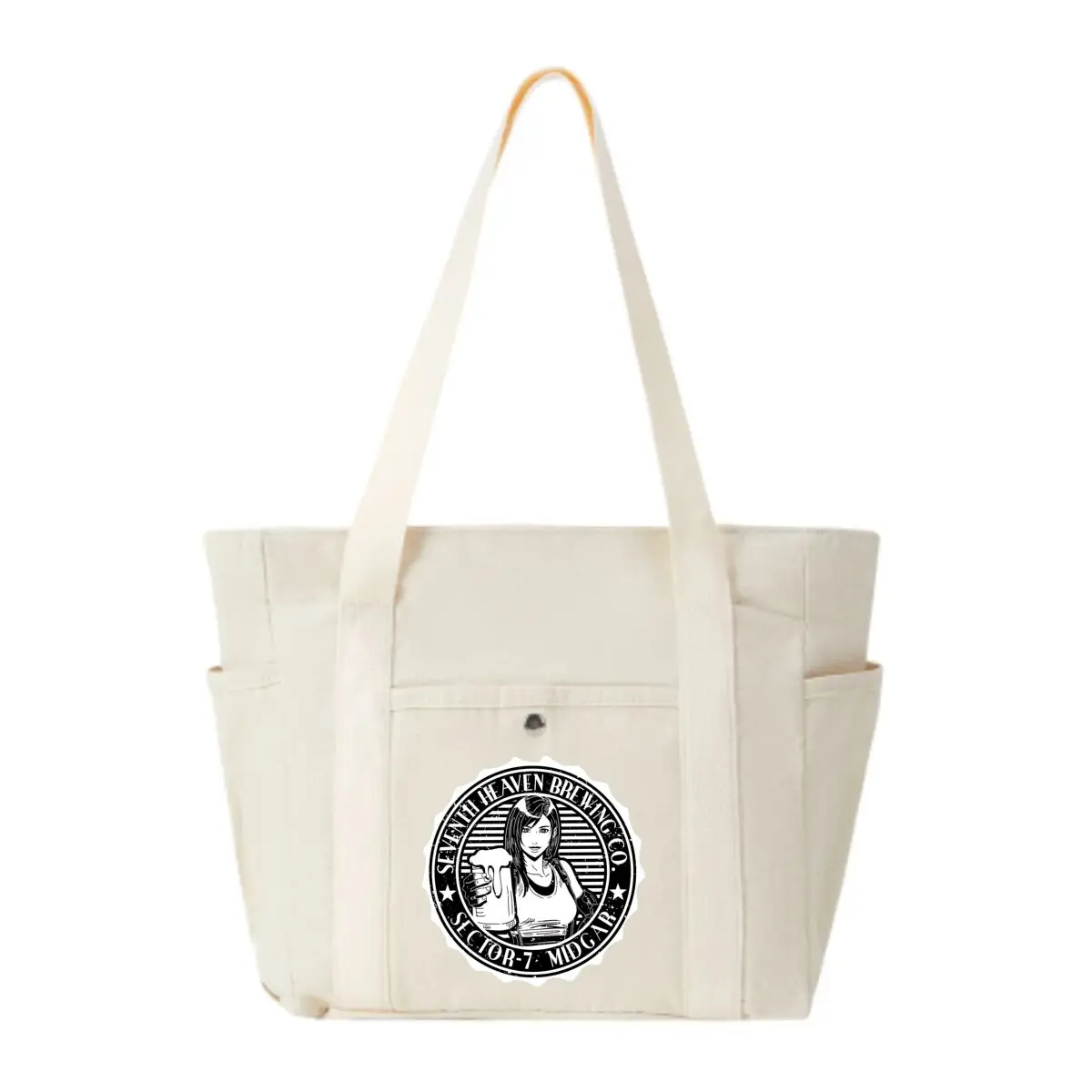 

Brewery Badge Culinary Seventh Haven Brewing Co. Emblem Design Canvas Multi-Pocket Shoulder Bag All-Season Versatile Daily Bag