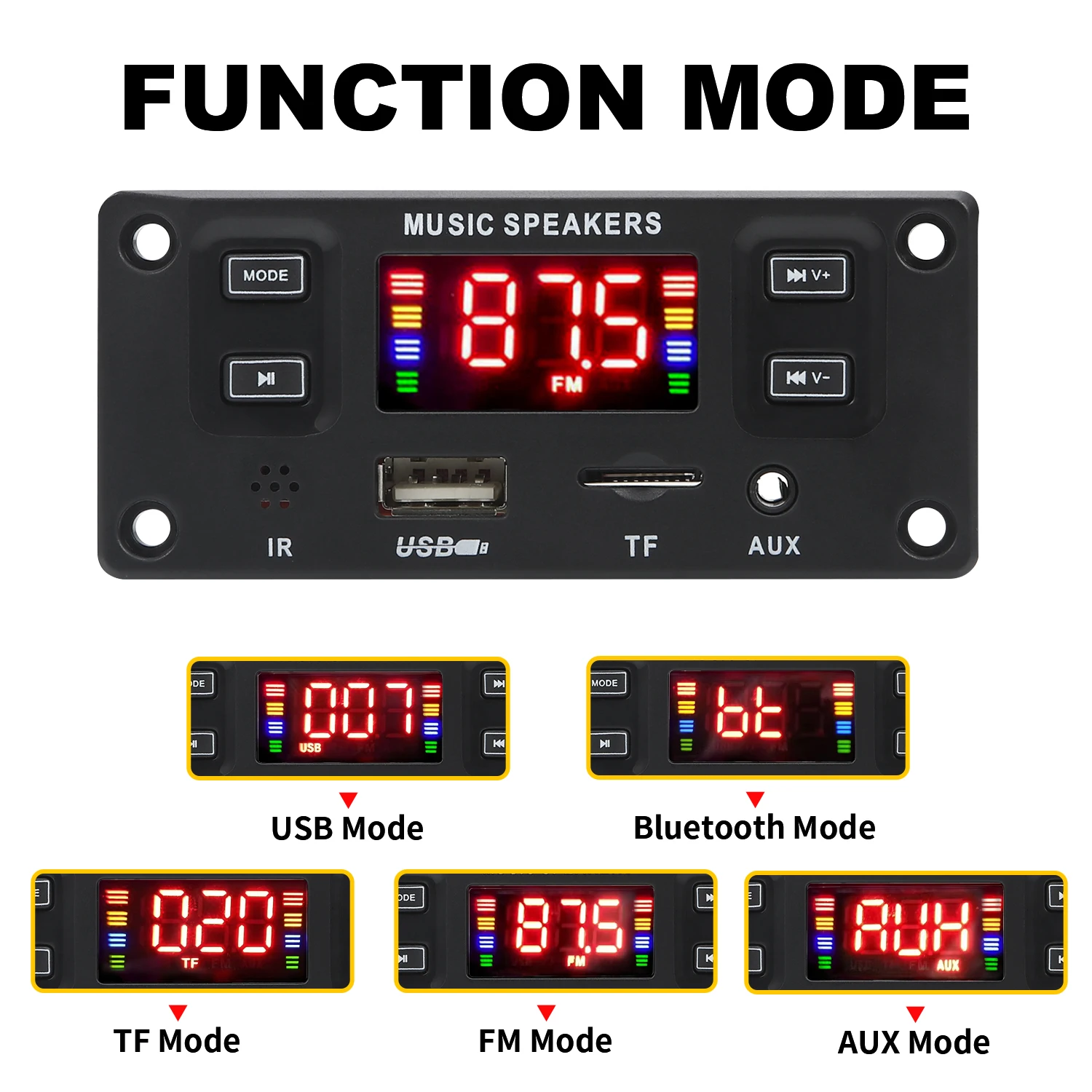 2*30W 60W Amplifier Car Audio USB TF FM Radio AUX Module Bluetooth 5.0 12V MP3 WMA Decoder Board MP3 Player with Remote Control