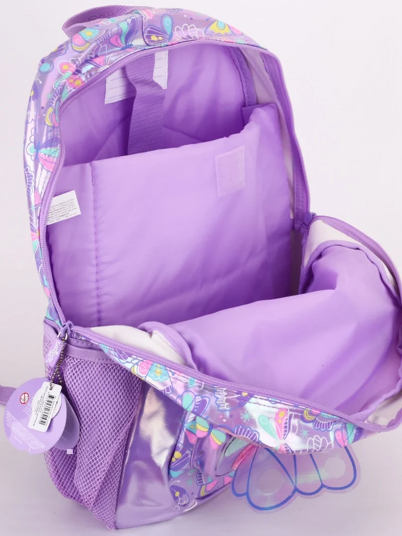 Smiggle mochila de gran capacidad para estudiante de escuela primaria, ultraligera, reducción de peso, estilo mariposa, papelería para niña