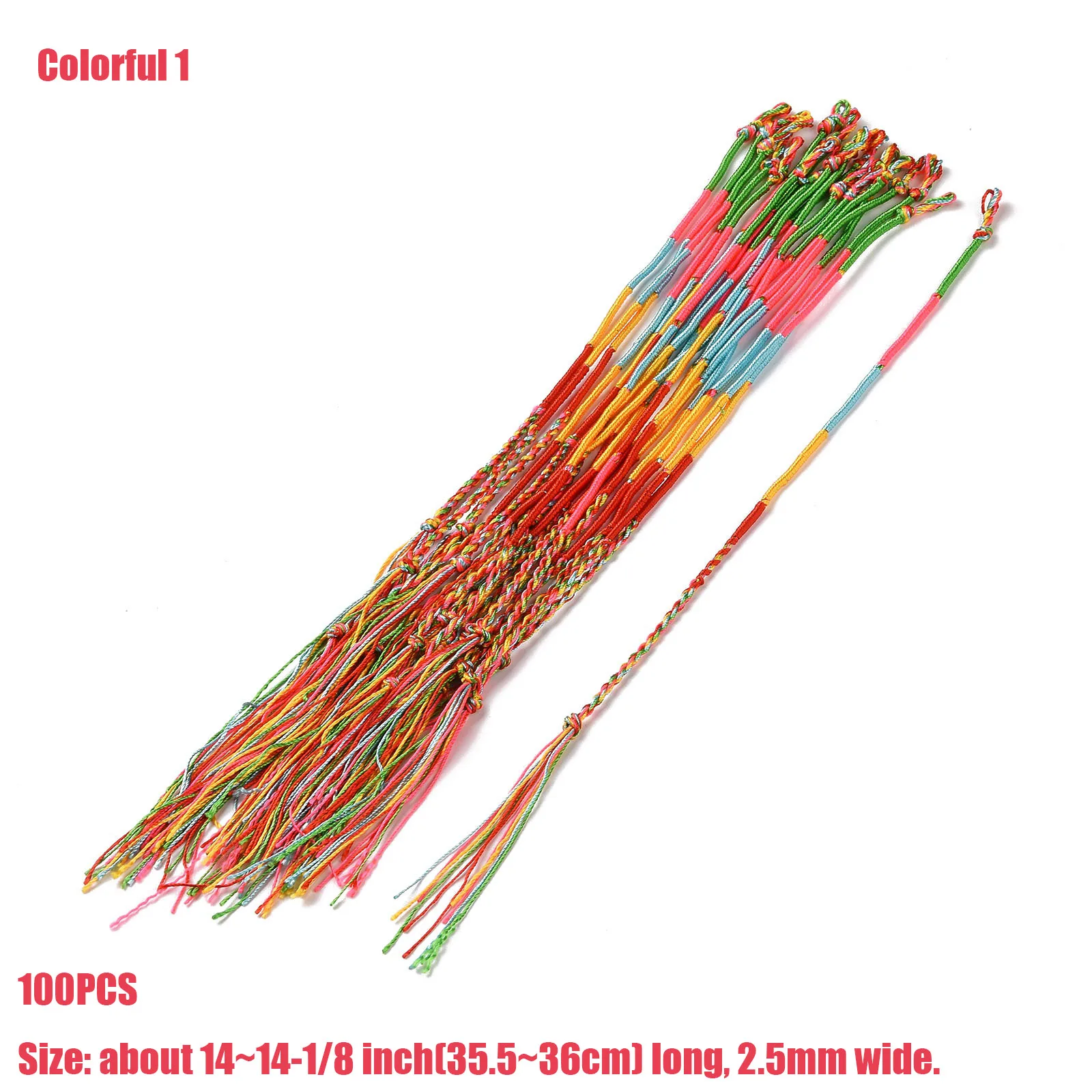 100pcs Friendship Bracelet Thread Bracelet Polyester Braided String Cord Rope Adjustable for Women Men Couple Gift about 14 Inch