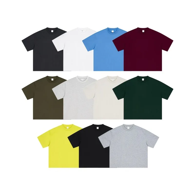 Youth Boy T-shirt Popular Trendy American Style Retro Silhouette Short Sleeved 400G Heavyweight Loose