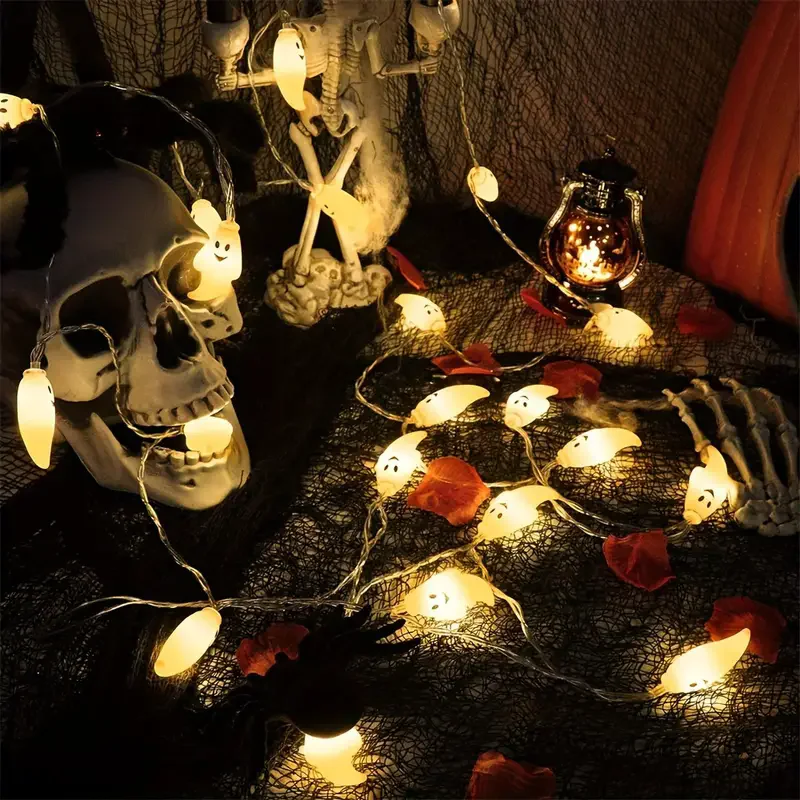 Halloween-Lichterketten batterie betriebene Geister lichter niedliche gruselige Geister dekor für Indoor-Party Halloween Innen zimmer Schlafzimmer – Detail 7