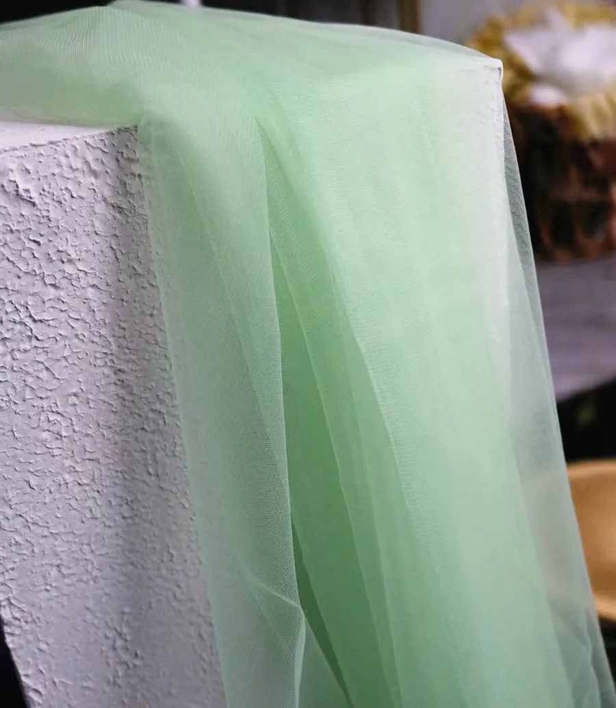 Green Grass Fruit Medium Hard Soft Transparent Mesh Background Scene Layout Yarn Dress Fabric Fabric