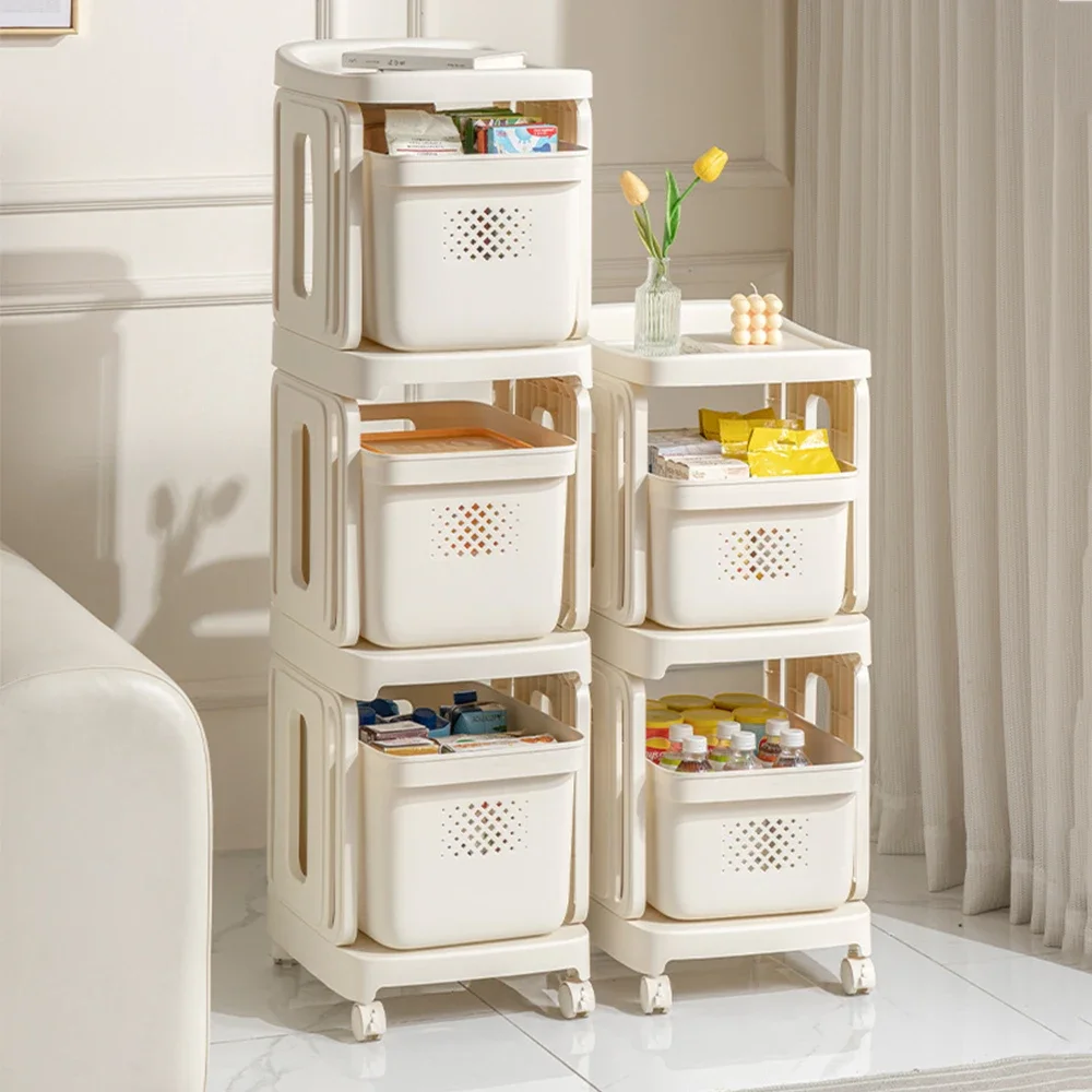 Cart Storage Rack Storage Box Household Floor Drawer Type Book Dormitory Kitchen Bathroom Large Capacity Storage Rack With Wheel