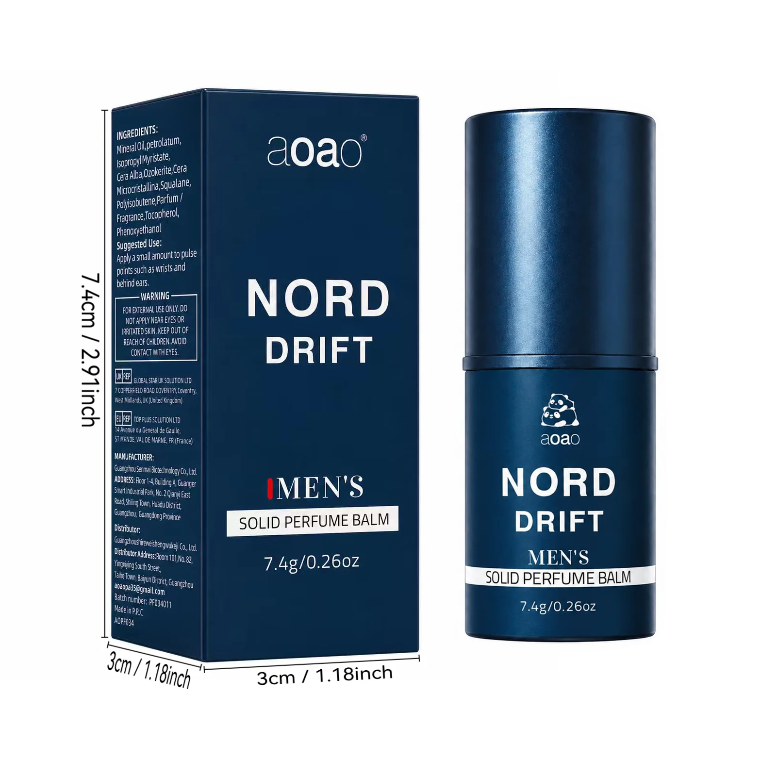Portable Solid Cologne Balm for Men - Light & Fresh Scent, Pocket-Size Body Fragrance